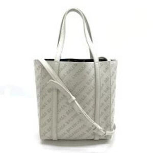 Balenciaga Tote Shoulder Handbag Perforated Gray